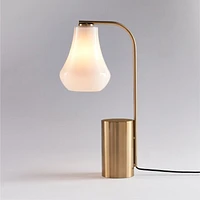 Arren Brass Table Lamp with Milk Teardrop Shade 22.25"
