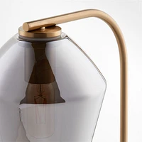 Arren Brass Table Lamp with Silver Angled Shade 22.25"