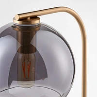Arren Brass Table Lamp with Silver Round Shade 22.25"