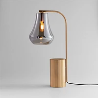 Arren Brass Table Lamp with Silver Teardrop Shade 22.25"