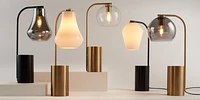 Arren Black Table Lamp with Clear Angled Shade 22.25"