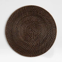 Artesia Round Dark Brown Woven Rattan Placemat
