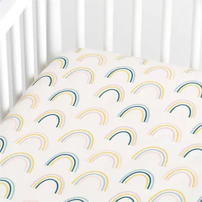 Asha Organic Cotton Rainbow Baby Crib Fitted Sheet