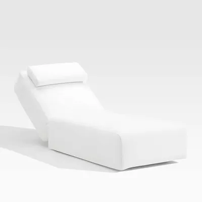 Ashore White Outdoor Chaise Lounge Cushion