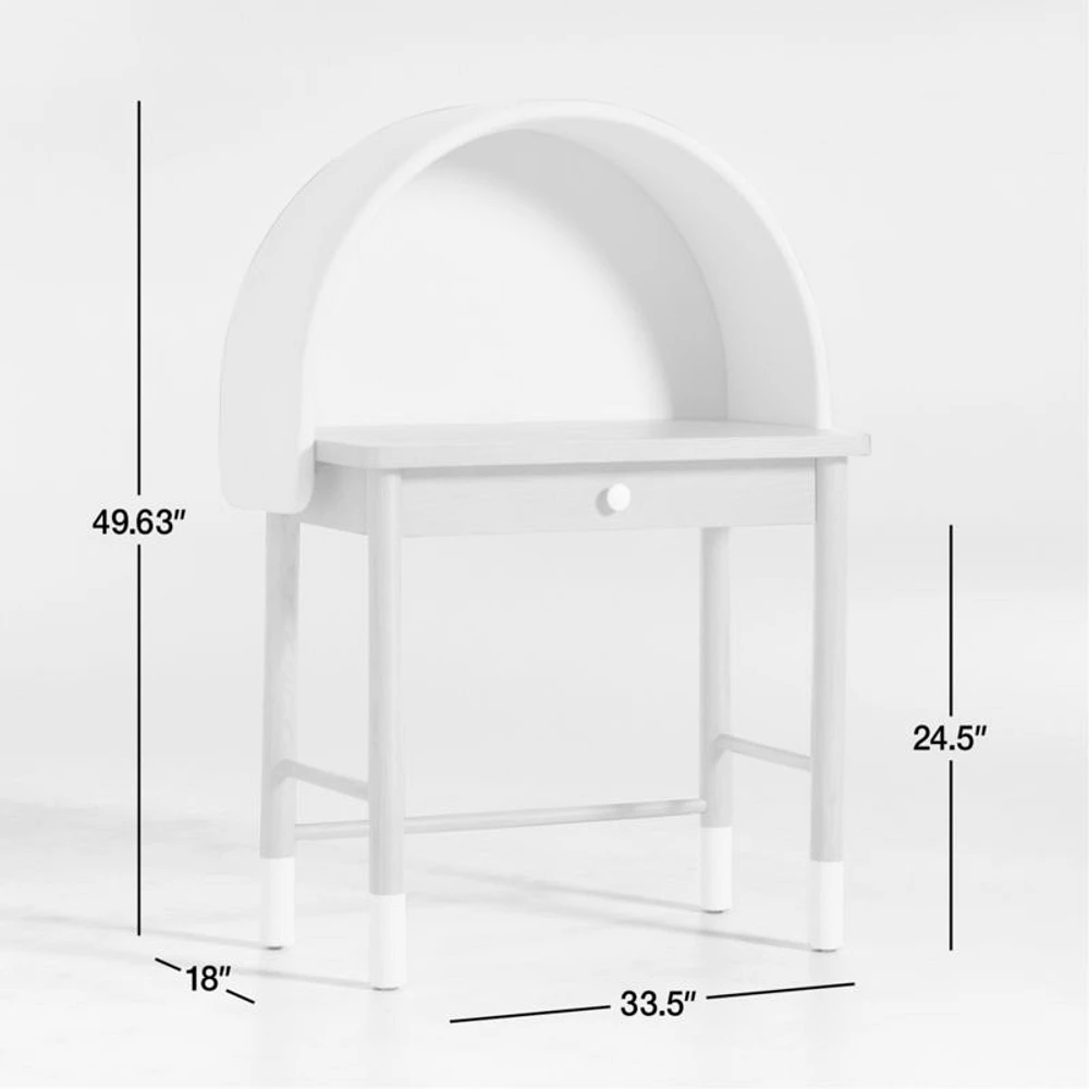 Aksel Fabric-Covered Kids Desk Hutch