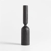 Asker Black Wood Taper Candle Holder 11"