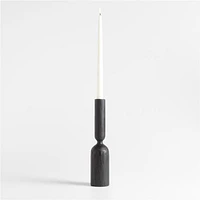 Asker Black Wood Taper Candle Holder 11"