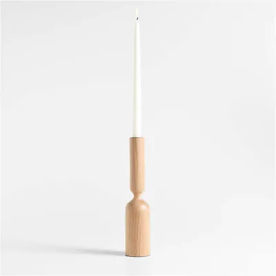Asker Natural Wood Taper Candle Holder 11"