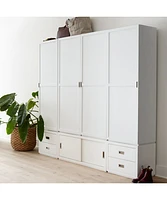 Aspect White Modular Bookcase with Wood Door