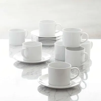 Aspen Cup and Saucer, Set of Eight