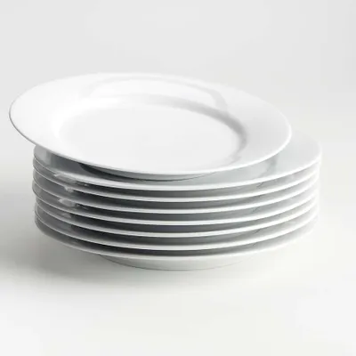 Aspen Rimmed Dinner Plates 10.5", Set of Eight
