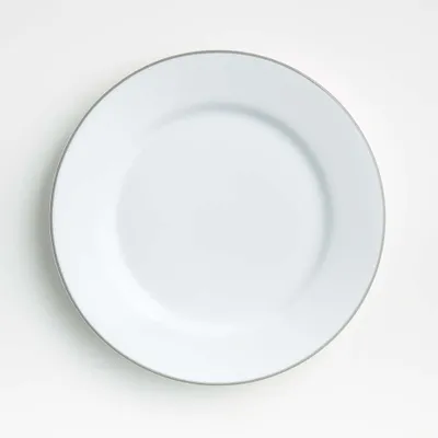 Aspen Rimmed Grey Band Dinner Plate