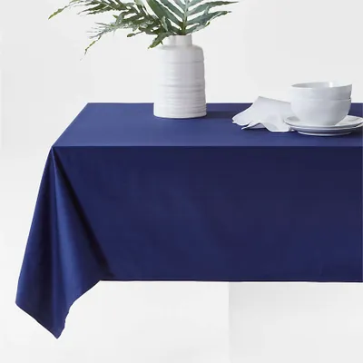 Aspen 60"x120" Deep Indigo Organic Cotton Tablecloth