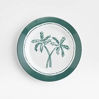 Aspen Rimmed Green Palm Outdoor Melamine Salad Plate
