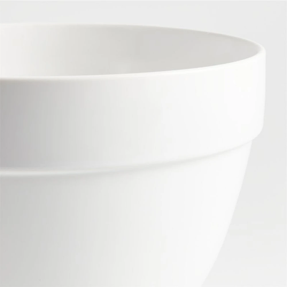 Aspen White Rimmed Ceramic Mixing and Serving Bowls, Set of 4