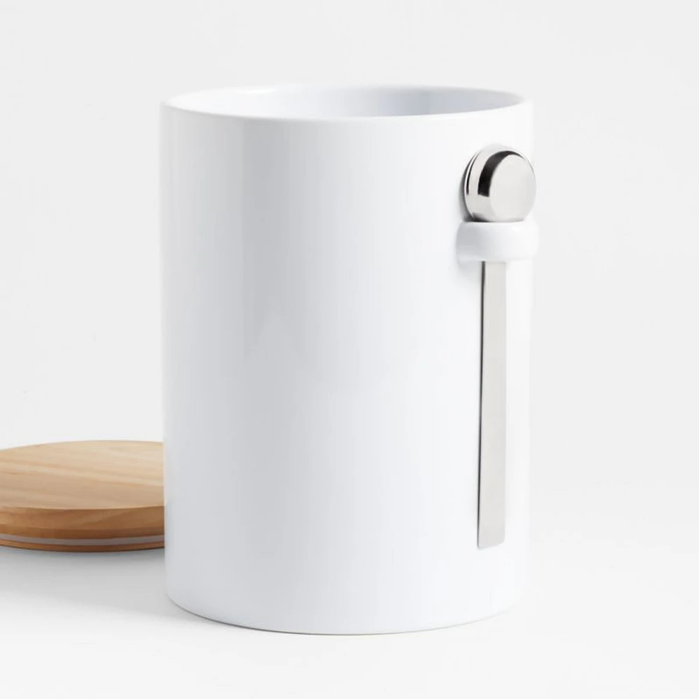 Aspen Extra-Large White Canister with Scoop