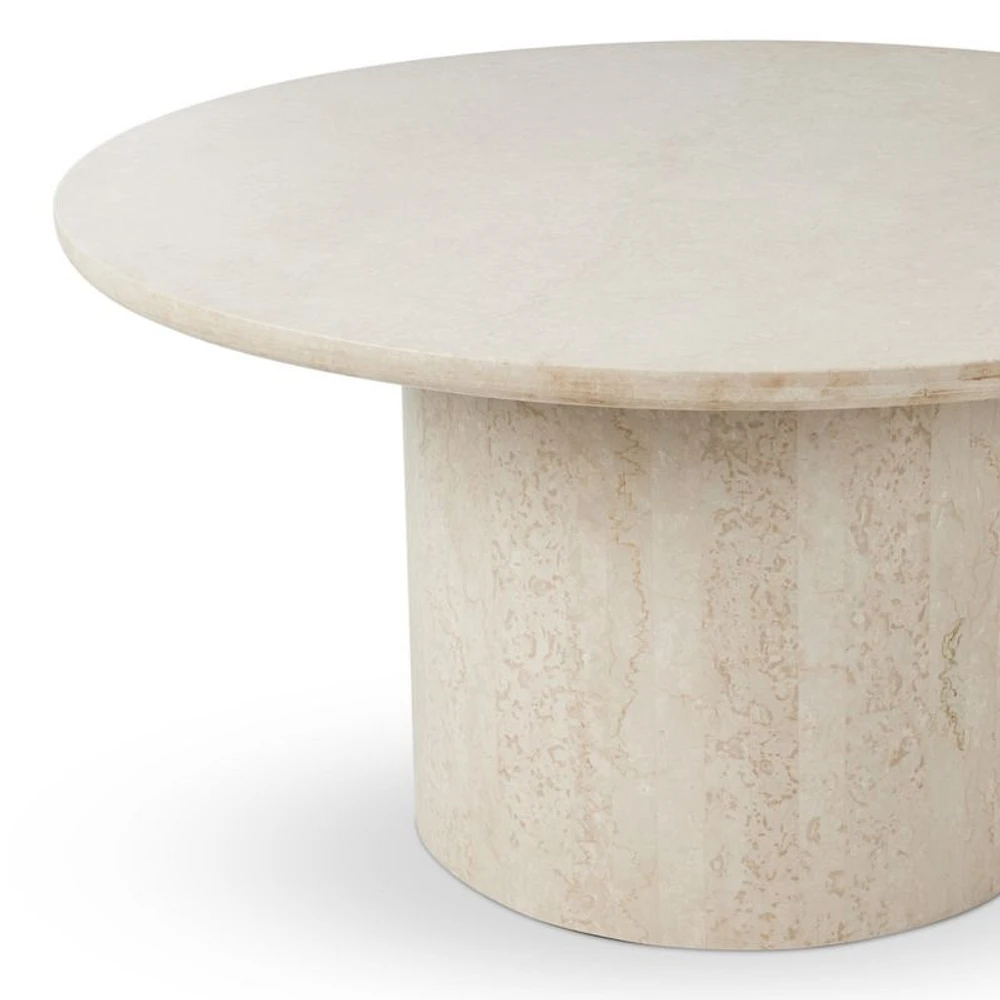 Athens 48" Round Marble Outdoor Dining Table