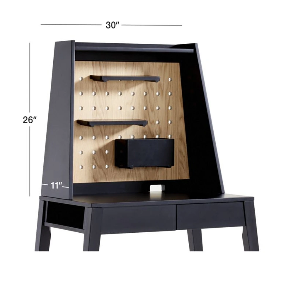 Atticus Kids Black Desk Hutch
