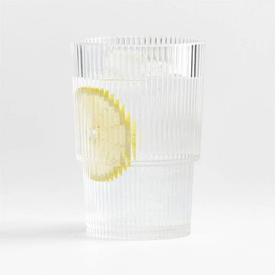 Atwell 16-Oz. Acrylic Stackable Ribbed Highball Glass