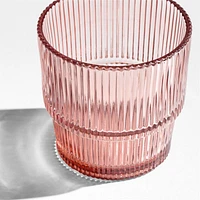 Atwell 11-oz. Spring Pink Stackable Ribbed Double Old-Fashioned Glass