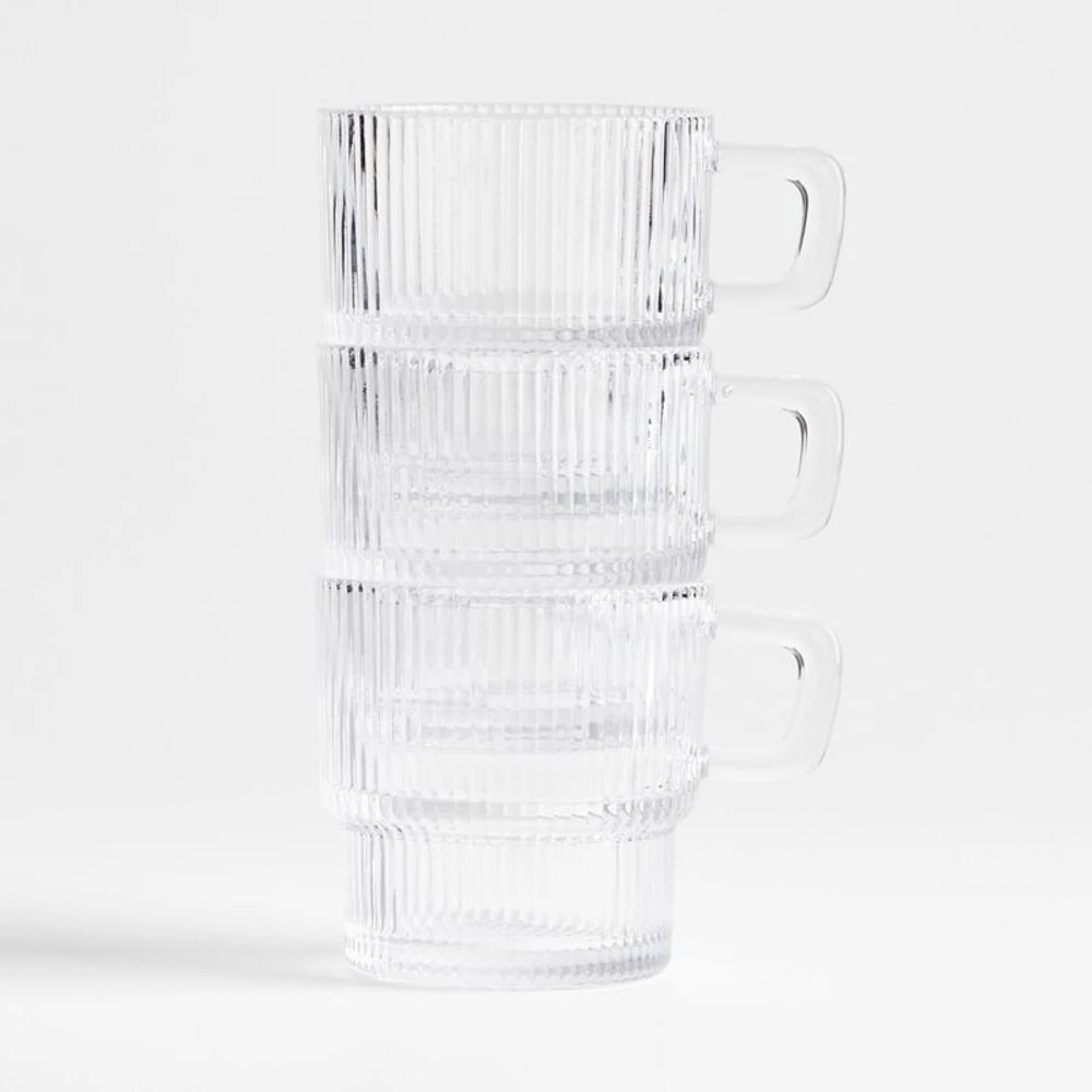 Atwell 10-oz. Stackable Ribbed Glass Mug