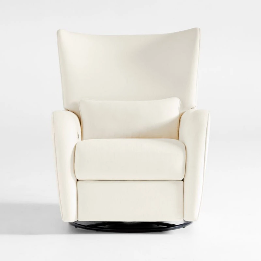 Aurora Cream Nursery Electronic Power Recliner with Night Light