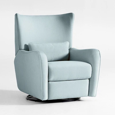 Aurora Morning Surf Blue Nursery Electronic Power Recliner with Night Light