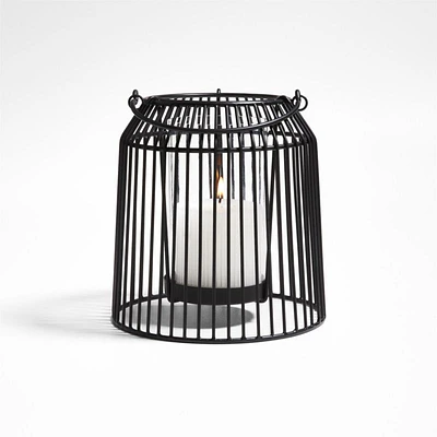 Austell Small Black Metal Outdoor Lantern 8"