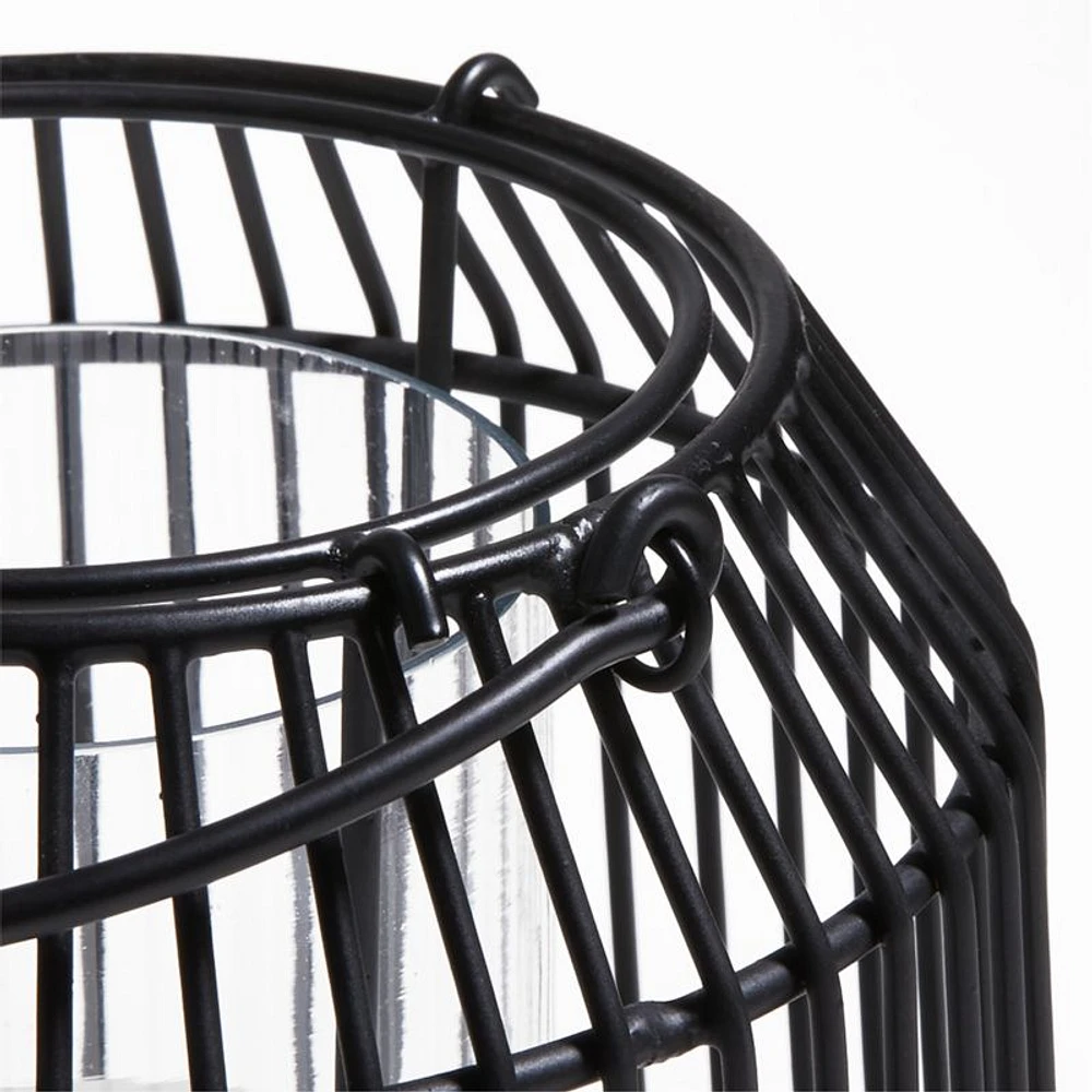 Austell Small Black Metal Outdoor Lantern 8"