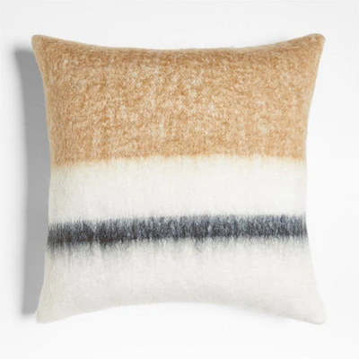 Avalanche Brulee Brown Brushed Mohair 23x23 Throw Pillow Cover