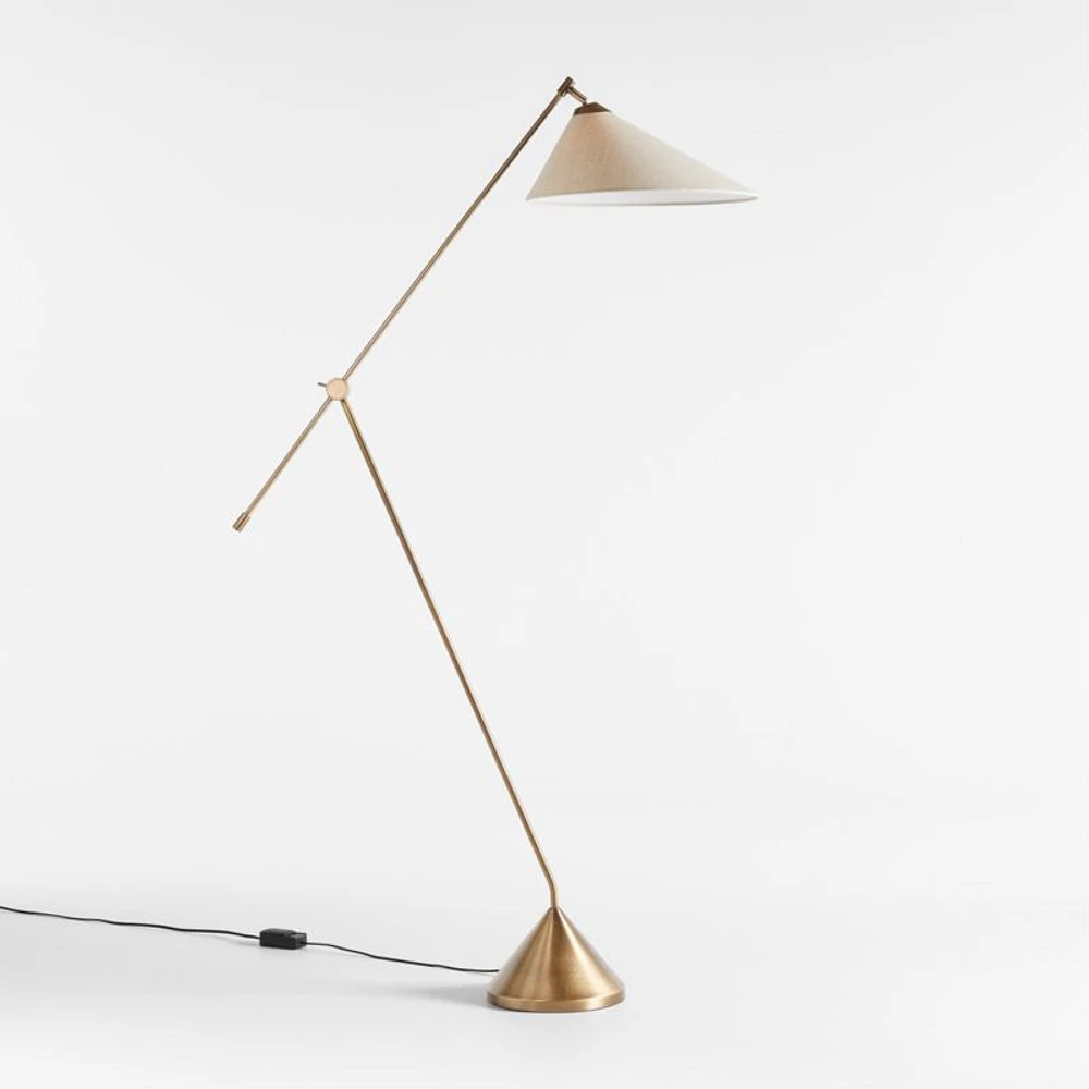Avant Metal Articulating Floor Lamp with Fabric Shade 76"