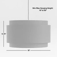 Avery Black Linen Double Drum Pendant Light
