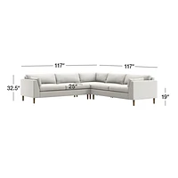 Avondale Wood Leg 3-Piece Sectional Sofa