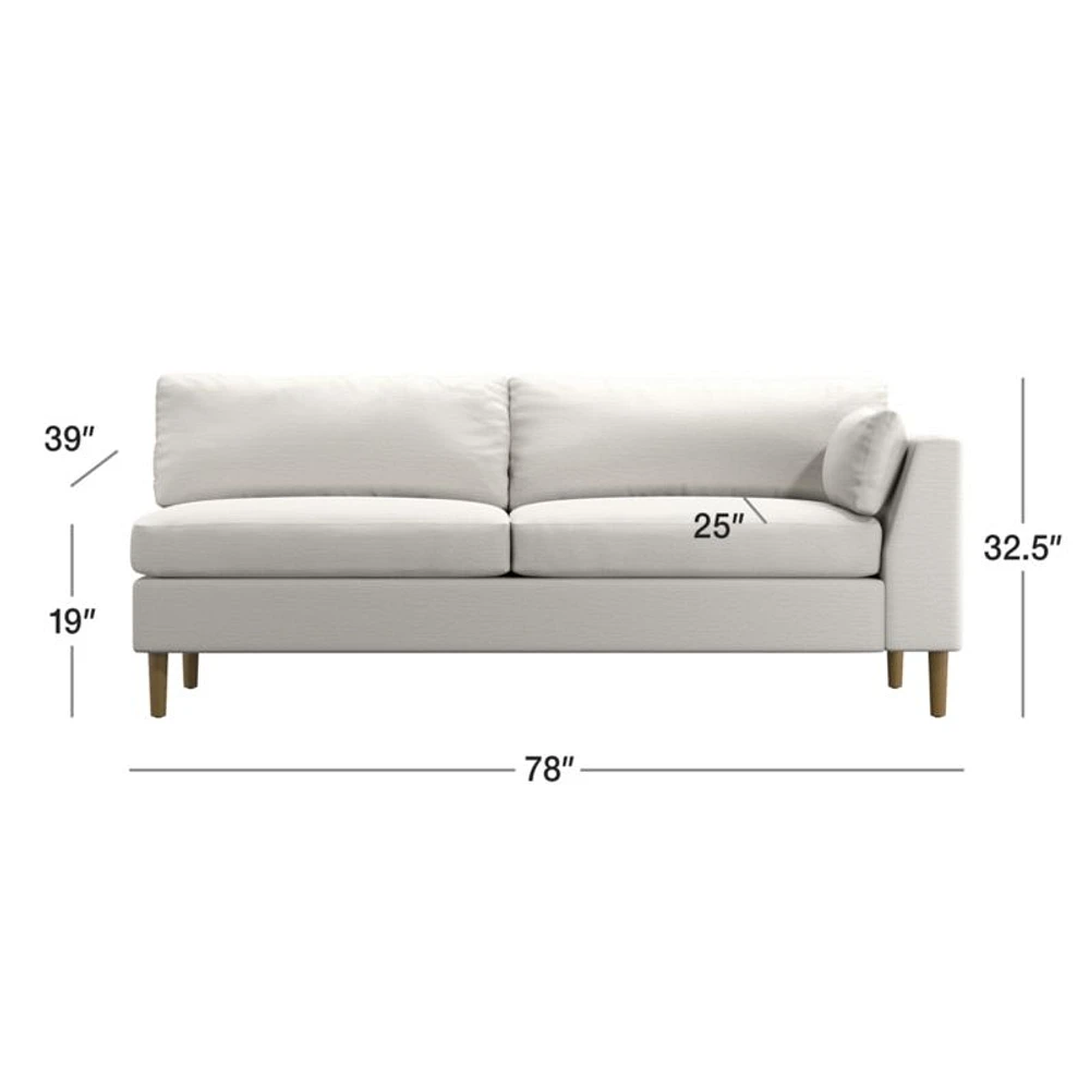 Avondale Wood Leg Right-Arm Sofa