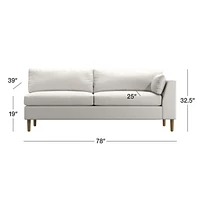 Avondale Wood Leg Right-Arm Sofa