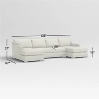 Axis 3-Piece Double Chaise Sectional Sofa