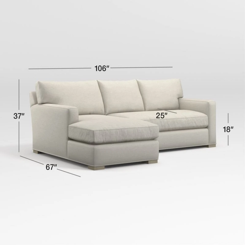 Axis Bench 2-Piece Left-Arm Chaise Sectional Sofa