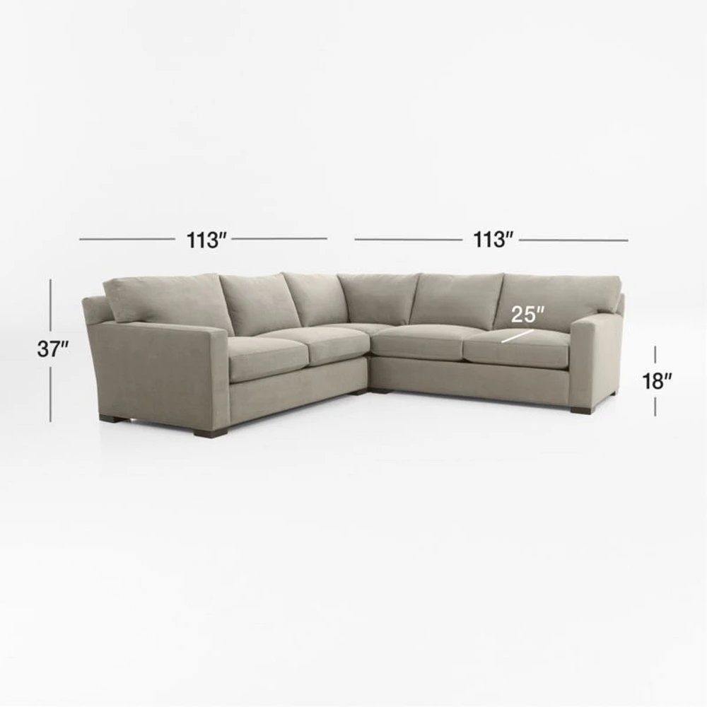 Axis 3-Piece L-Shaped Sectional Sofa