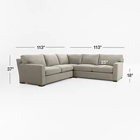 Axis 3-Piece L-Shaped Sectional Sofa