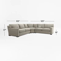 Axis 3-Piece L-Shaped Wedge Sectional Sofa