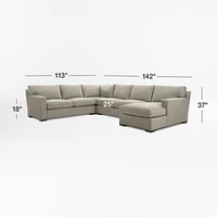 Axis 4-Piece L-Shaped Sectional Sofa with Chaise Lounge