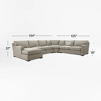 Axis 4-Piece L-Shaped Wedge Sectional Sofa with Chaise Lounge