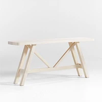 Aya Whitewash Pine Wood 72" Rectangular Console Table by Leanne Ford