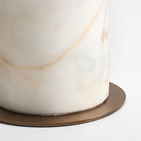 Beachwood Golden Calacatta Marble Table Lamp with Wicker Shade by Brigette Romanek