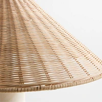 Beachwood Golden Calacatta Marble Table Lamp with Wicker Shade by Brigette Romanek
