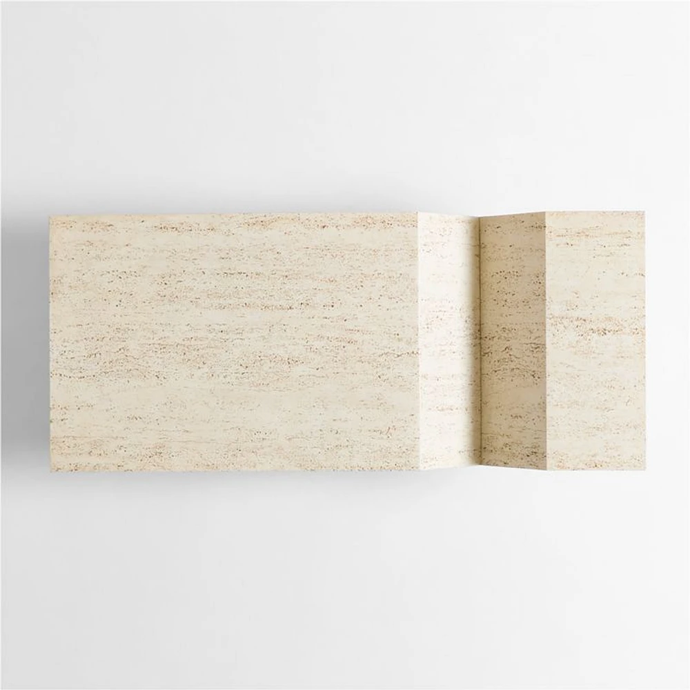 Hollywood Hills Faux Travertine Resin 60" Rectangular Coffee Table with Shelf by Brigette Romanek