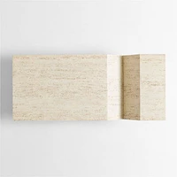 Hollywood Hills Faux Travertine Resin 60" Rectangular Coffee Table with Shelf by Brigette Romanek