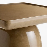 Laguna Beach Caramel Brown Concrete 18" Square End Table by Brigette Romanek