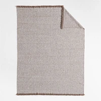 Livable Luxe 70"x55" Melange Alpaca Fringe Taupe Throw Blanket by Brigette Romanek