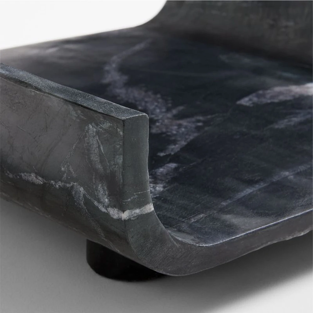 Rox Black Marble Decorative Tray 15" by Brigette Romanek